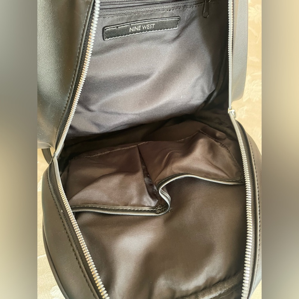 Black Leather Nine West Backpack - Picture 10 of 13